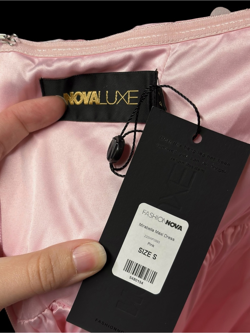 NWT✨ | Nova Luxe | Mirabella Pink Floral Applique Strapless Maxi Dress - Picture 8 of 8